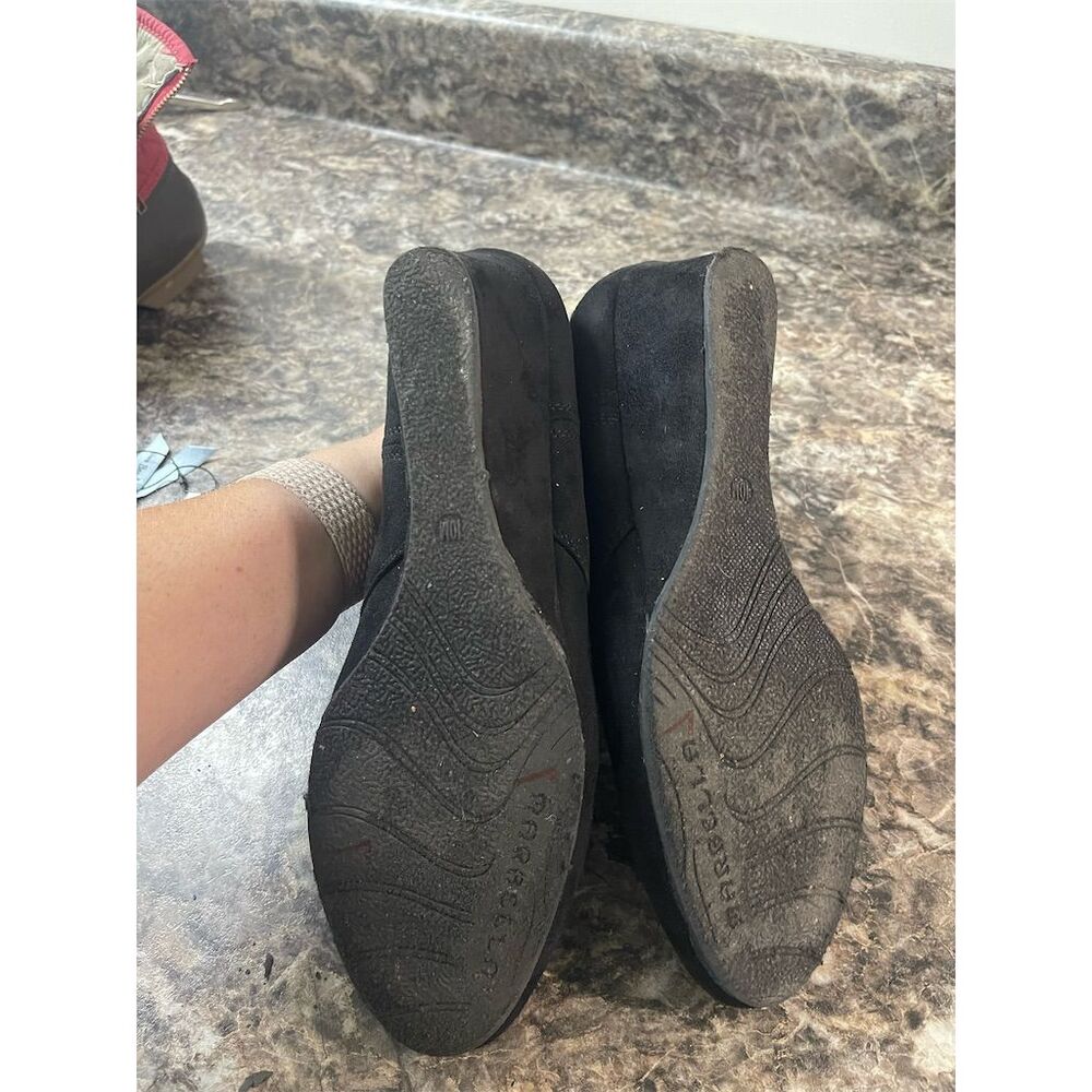 Marbella Women's Black Suede Wedge Ankle Boots Size 10M - Picture 8 of 10